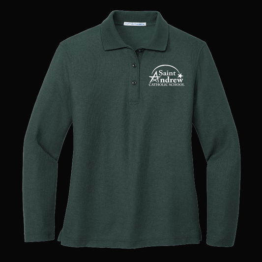 Ladies Long Sleeve Cotton Polo